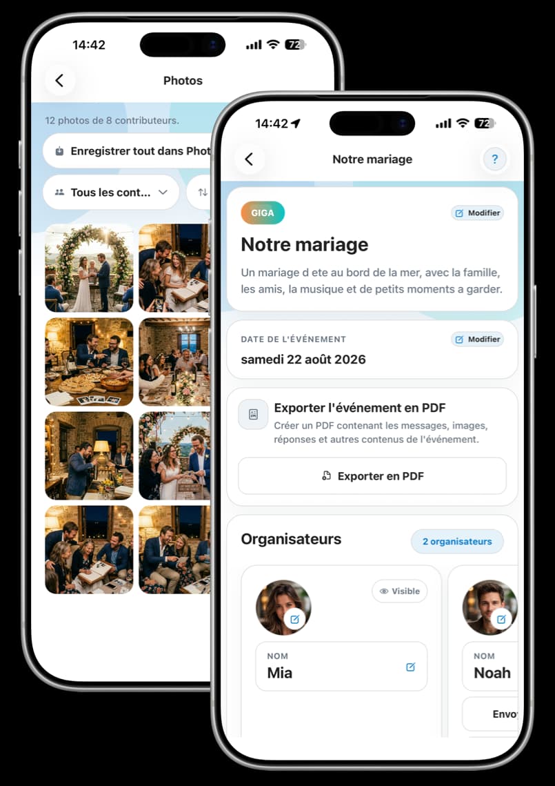 Aperçu de l'application Memofreeze sur un smartphone