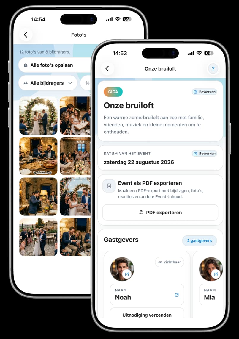 Voorbeeld van de Memofreeze-app op een smartphone