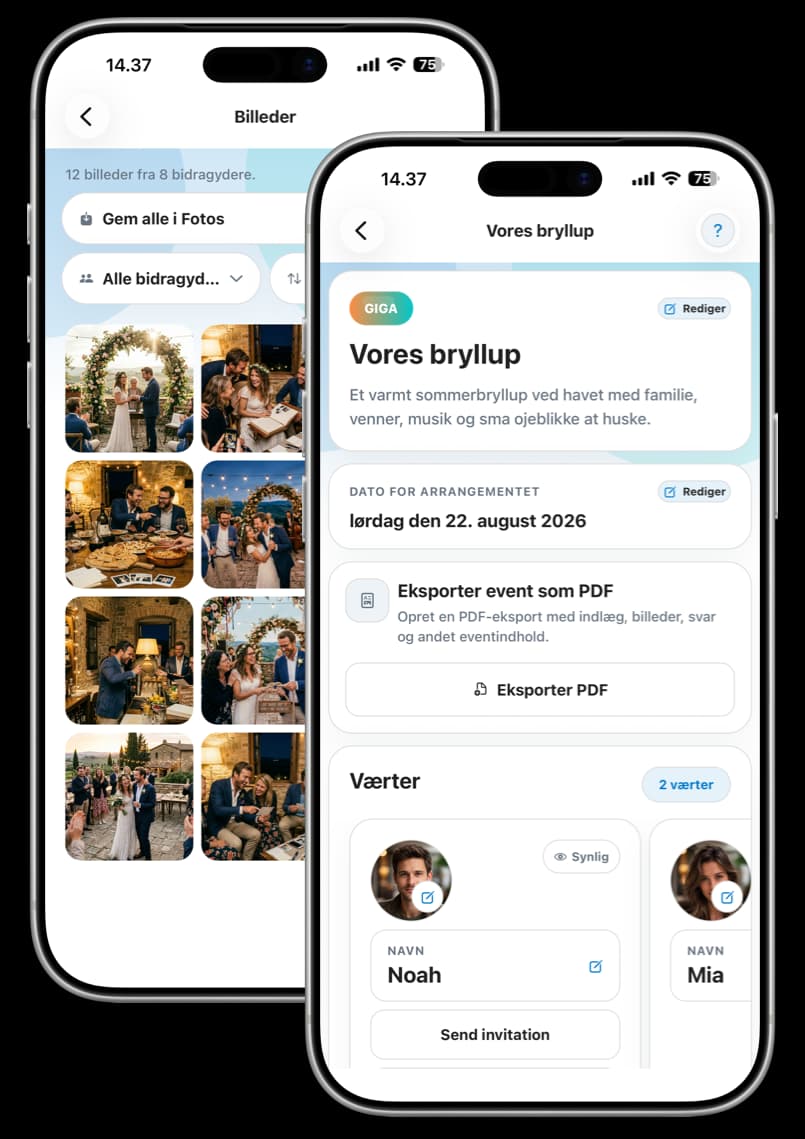 Forhåndsvisning af Memofreeze-appen på en smartphone