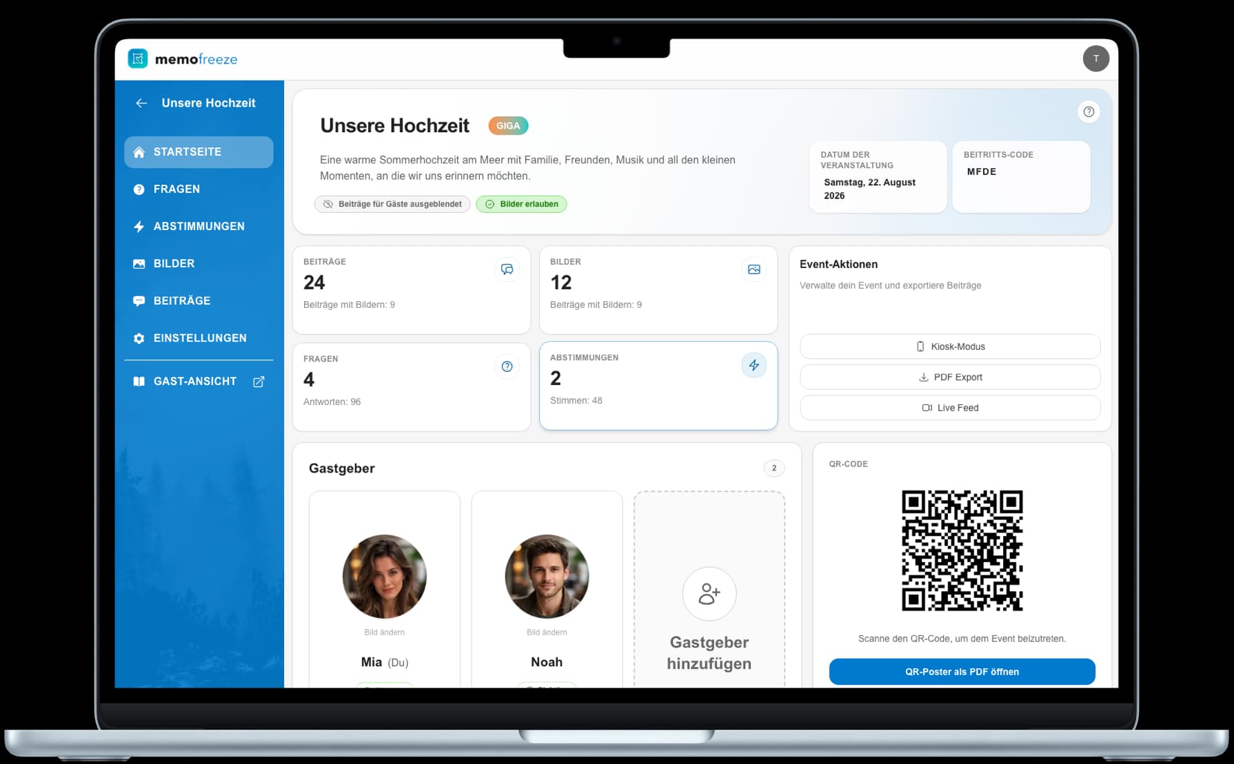 Memofreeze Admin-Dashboard