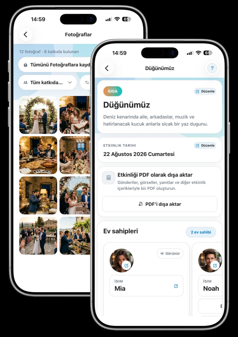 Akıllı telefonda Memofreeze uygulama önizlemesi